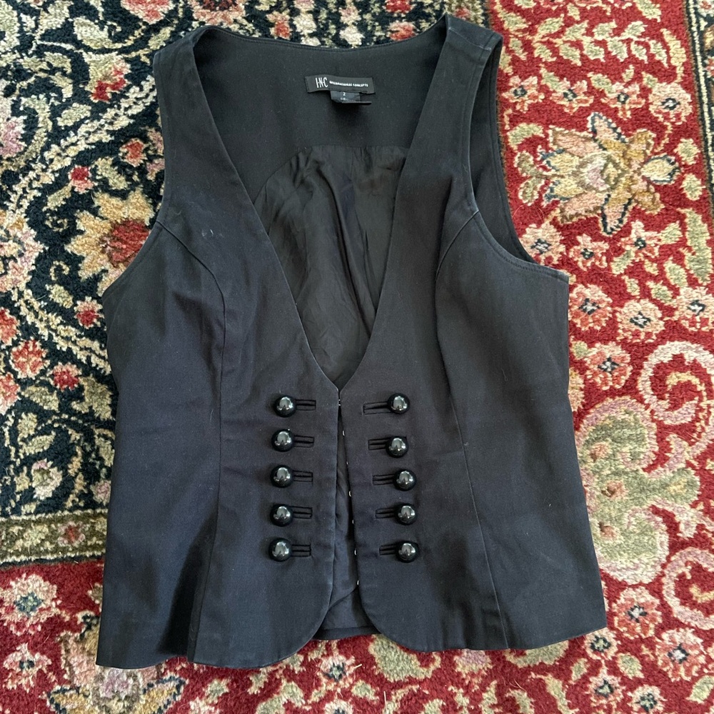 Indie Sleaze INC International Concepts Black Women's Tailored Vest